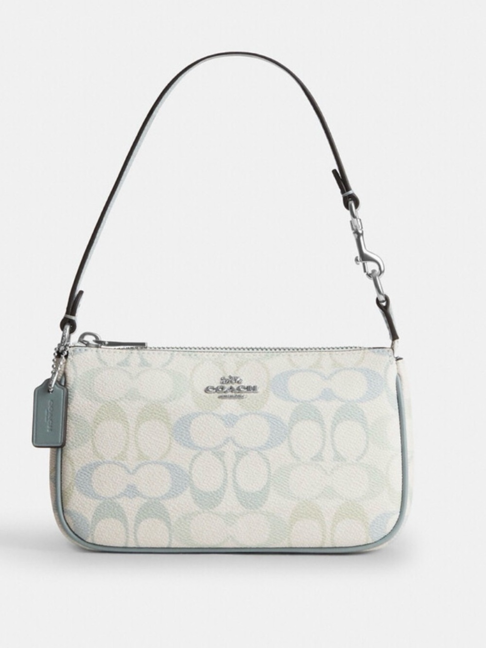 🩵Coach NWT Chalk/Light Blue  Nolita 19 In Signature Canvas with Silver Hardware